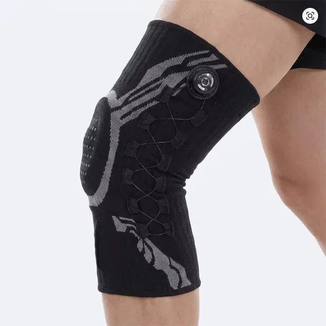 Steadia knee sleeve in black with the adjustable dial